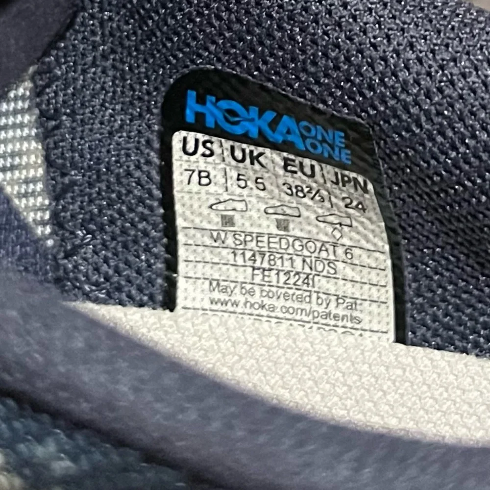 New Hoka One One Speedgoat 6 Hiking Trail Running Shoes Purple Blue Grey Womens